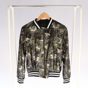 One Hart Sequin Camo Bomber Sporty Jacket New Coat